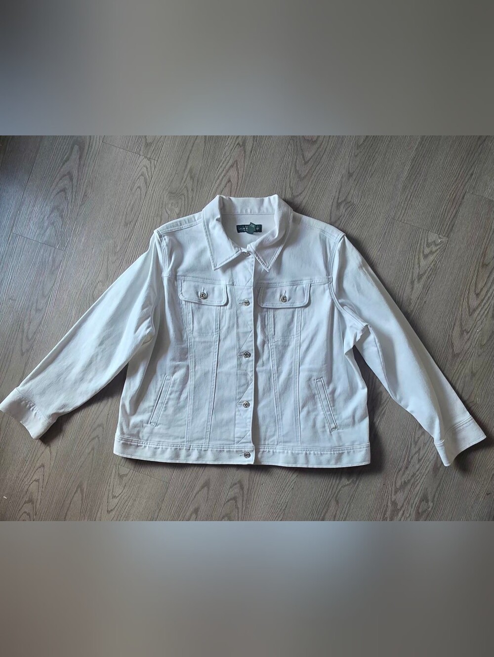 LRL Ralph Lauren Classic White Jean Jacket - Size 18W EUC - Picture 2 of 9